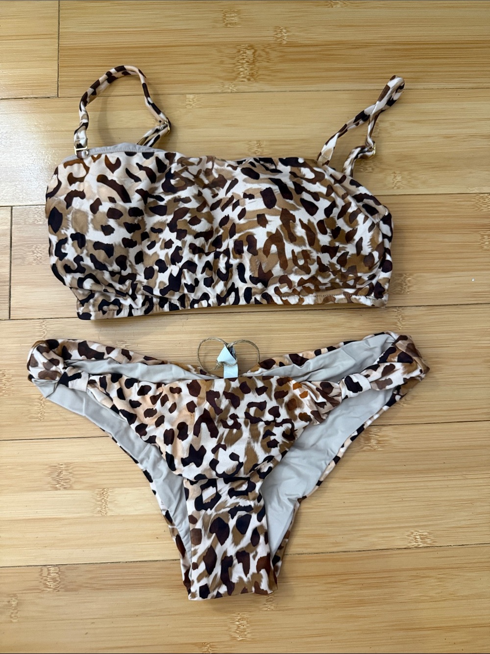 Leopard Print Bikini Set - Brown & Cream Animal Print Swimwear